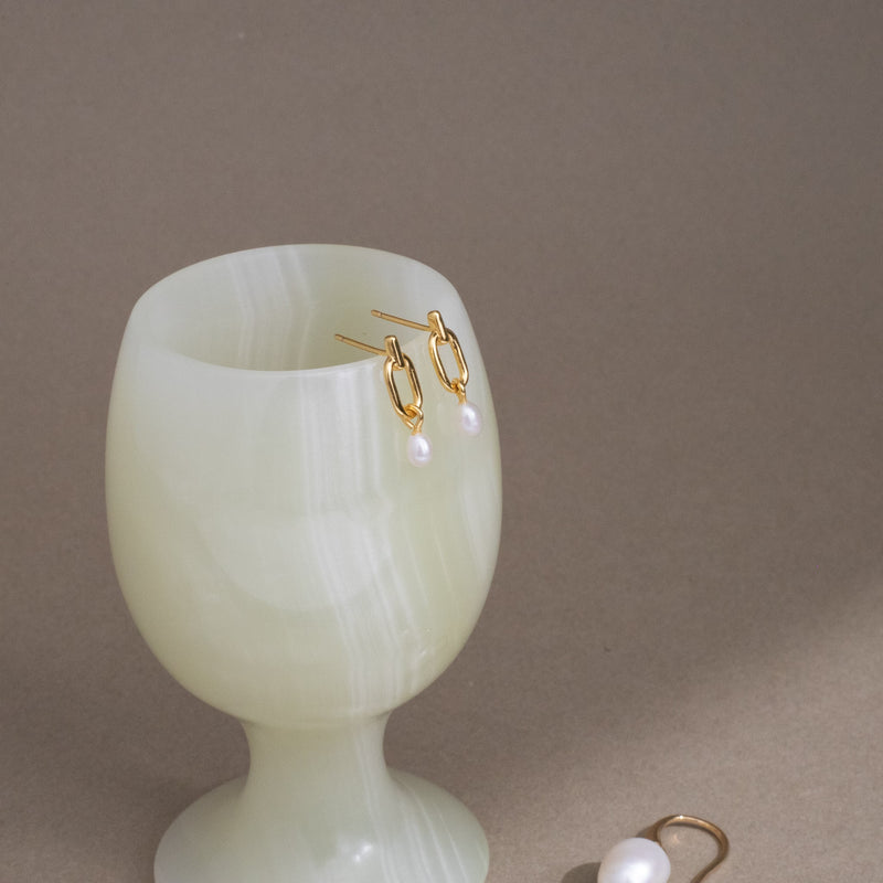 Olivine Pearl Studs.